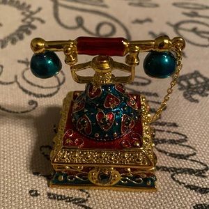 Vintage Telephone Jewelry Trinket Box